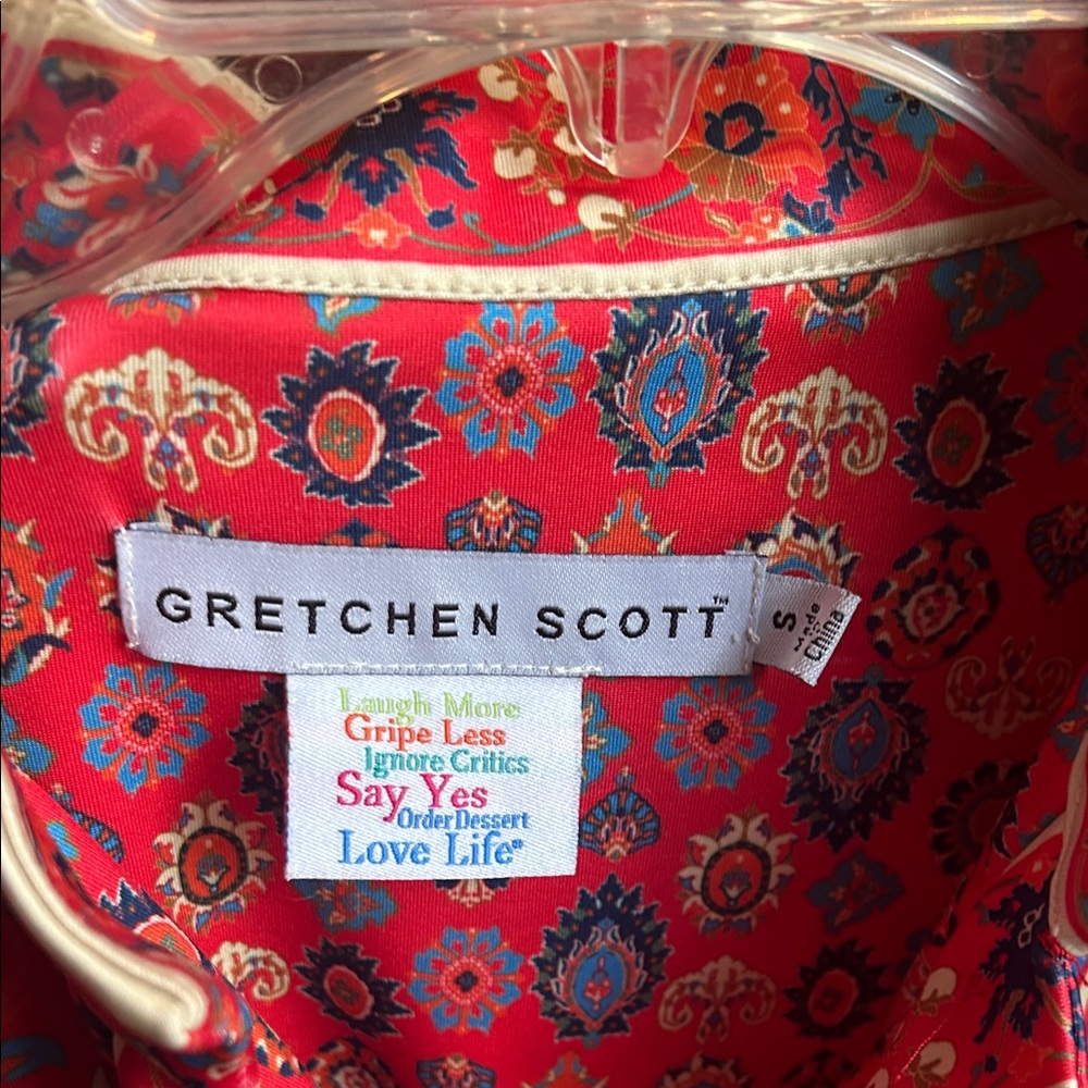 Gretchen Scott Designs Red and Blue Patterned Tunic - Picture 3 of 4